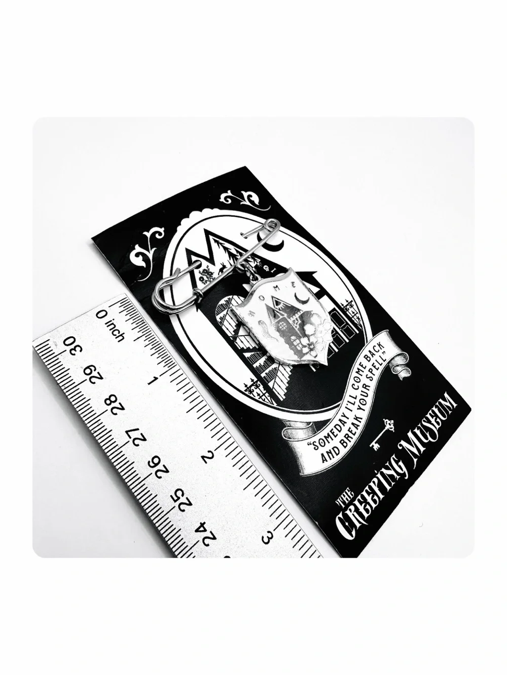 ★ “The Creeping Museum” NWT Halloween Brooche WhimsiGoth Gifts Silver/White ★